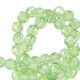 Abalorios de vidrio redondos facetados 4mm - Verde cítrico-revestimiento pearl shine